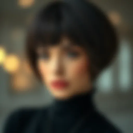 Elegant Short Bob Wig with Bangs Elegant short bob wig styled with bangs