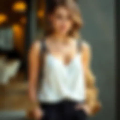 Layered Elegance: The Short Camisole Elegant short camisole styled with a layered outfit