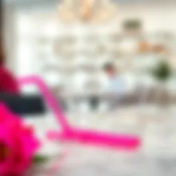 Vibrant pink reusable straw displayed elegantly on a marble surface