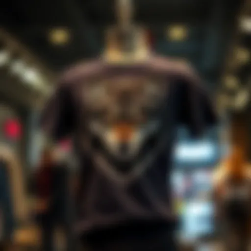 Stylish Wolf Graphic T-Shirt Stylish wolf graphic t-shirt displayed on a mannequin