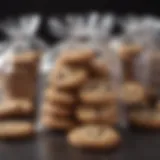 Elegant arrangement of cookies in clear bags