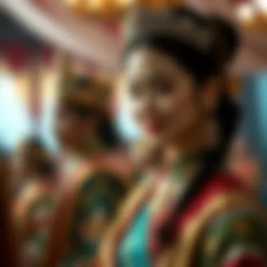 Tradition and Celebration in Ceremonial Attire A ceremonial event showcasing traditional attire