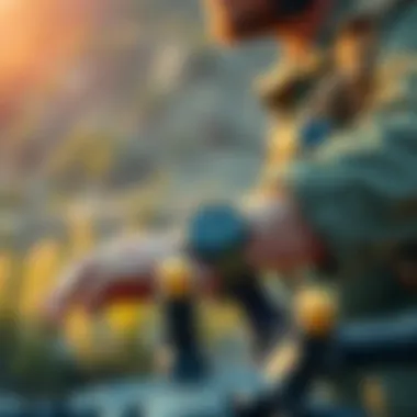 Tactical Bracelets in Action Outdoor enthusiast wearing a tactical bracelet during an adventure