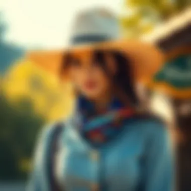 A fashionable outfit accessorized with a trendy tassel cowboy hat.