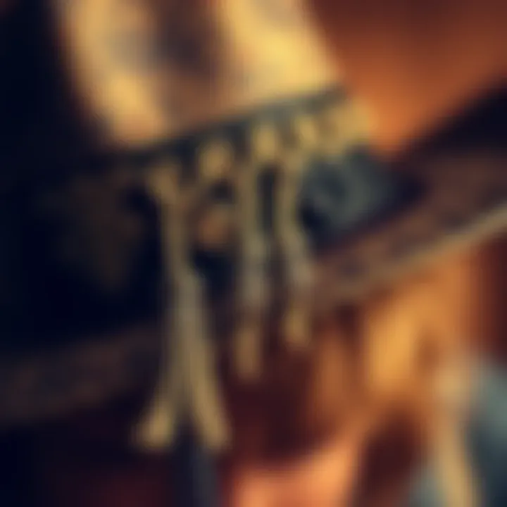Close-up of tassels on a stylish cowboy hat showcasing intricate design.