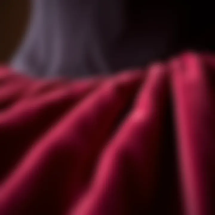 Close-up of velvet fabric showcasing texture and richness