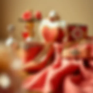 Stylish arrangement of accessories complementing a velvet ballgown