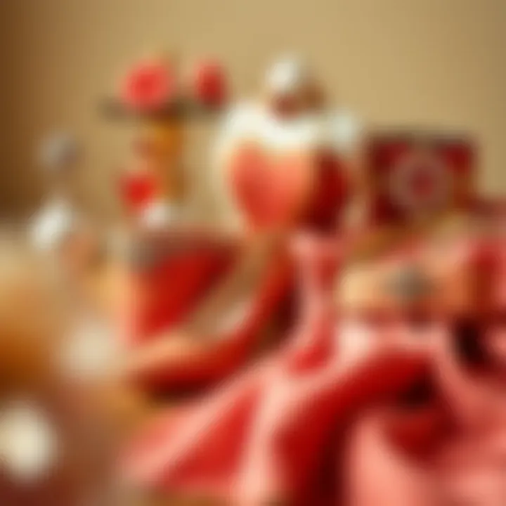 Stylish arrangement of accessories complementing a velvet ballgown