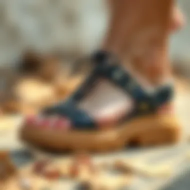 Sustainable materials used in modern chunky sandals