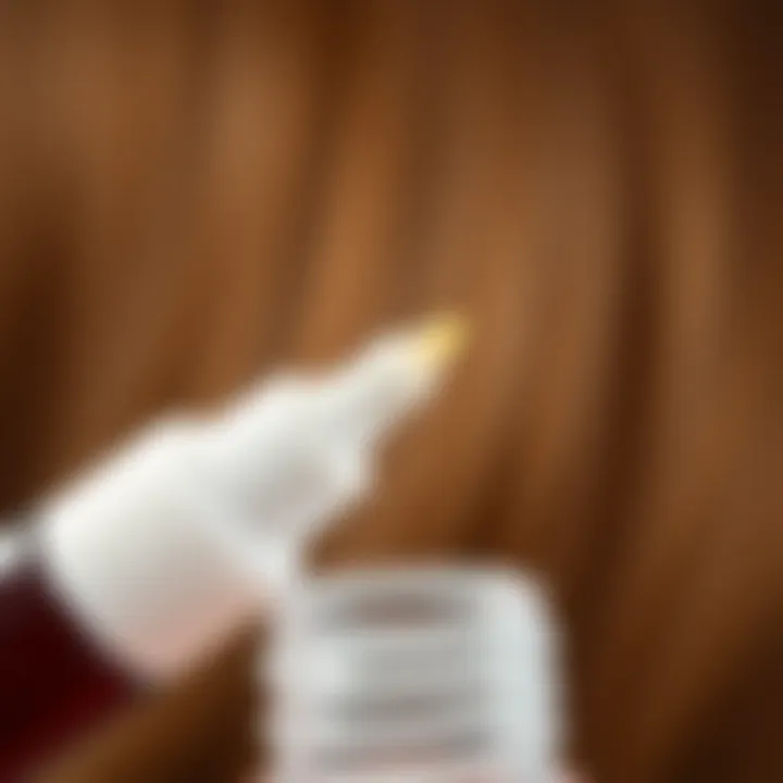 Detailed view of hair dye applicator bottle showing its precision tip for accurate application