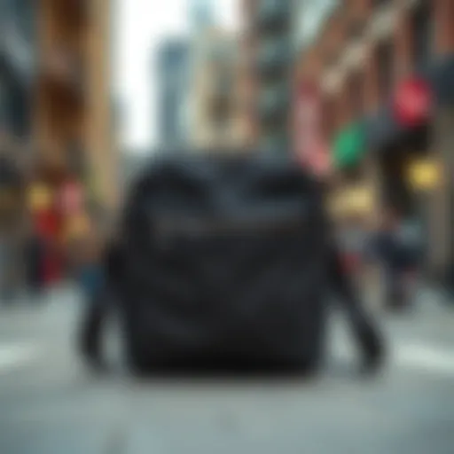 Urban Style: Lunch Bag with Crossbody Strap Stylish lunch bag with crossbody strap in urban setting