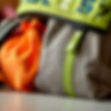 Close-up of material texture for lunch bags