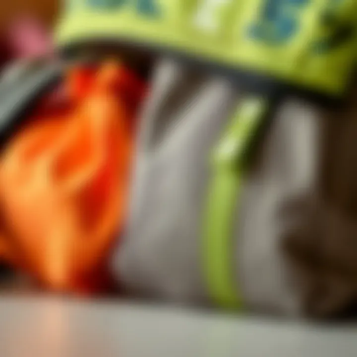 Close-up of material texture for lunch bags