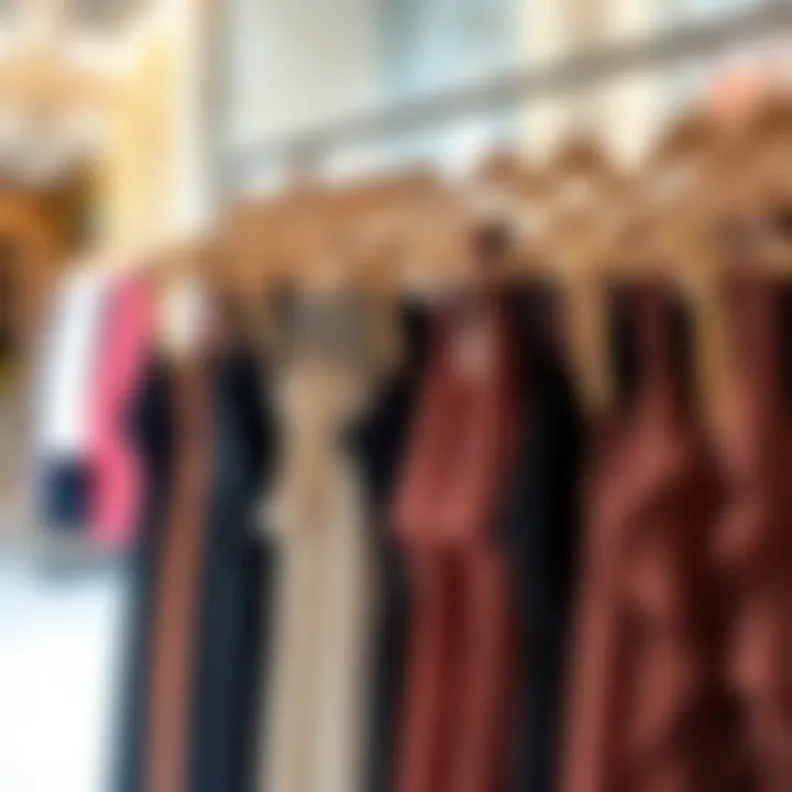 Different styles of tank dress coverups displayed on hangers