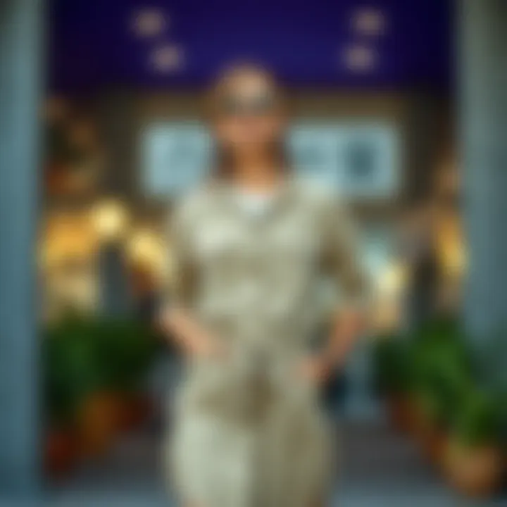 Casual look featuring a khaki shirt dress paired with accessories