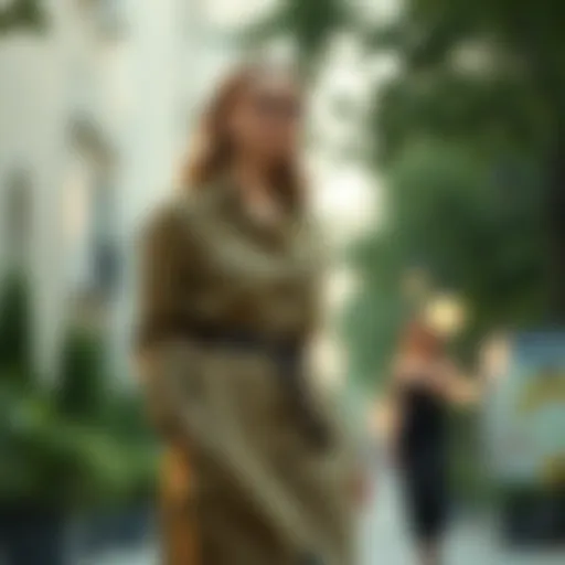 Sophisticated khaki shirt dress styled for formal occasions