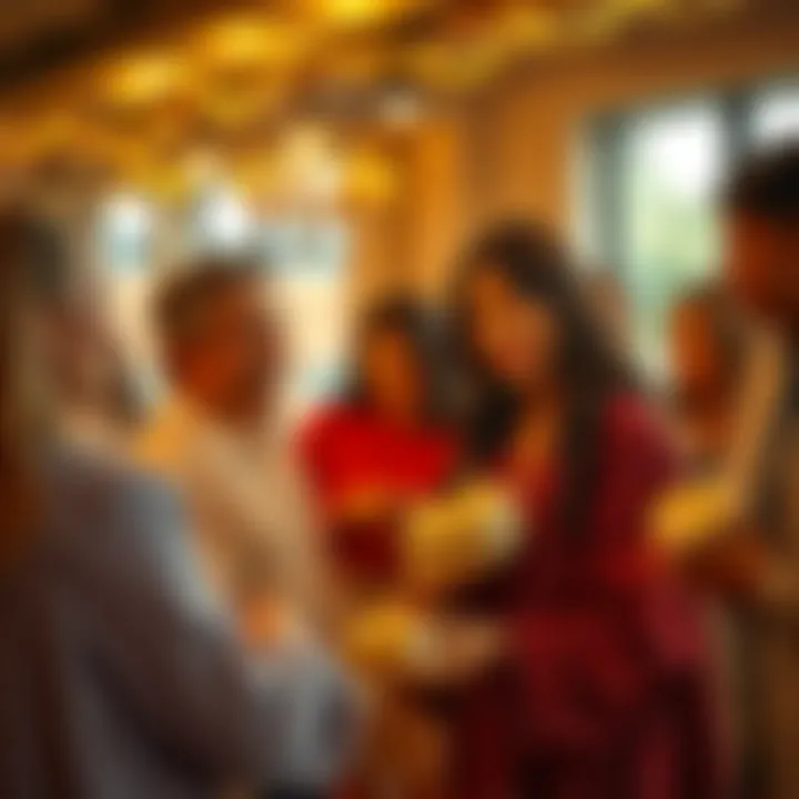 Group farewell gathering with gifts