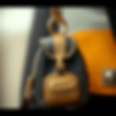 Detailed Craftsmanship of a Tiny Backpack Keychain Close-up of the intricate design of a tiny backpack keychain