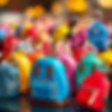 Stylish tiny backpack keychains in various colors