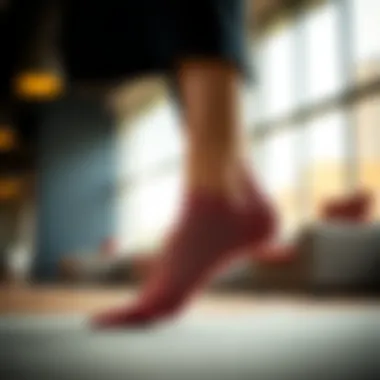 Fashion-Forward Approach to Toe Separator Socks Stylish individual wearing toe separator socks in a modern setting