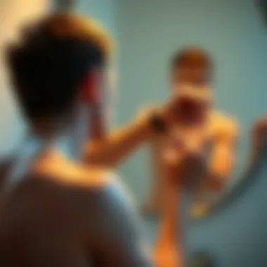 A serene environment depicting personal care and grooming routine.