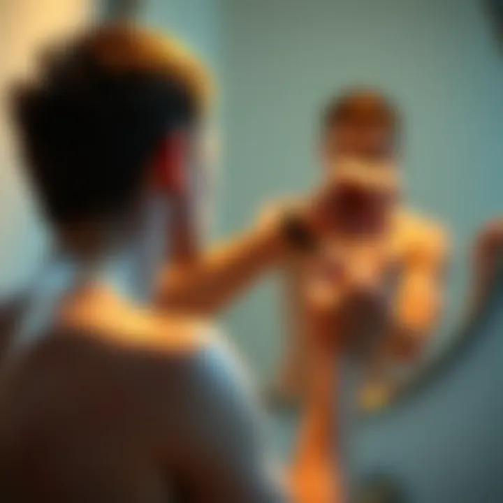 A serene environment depicting personal care and grooming routine.