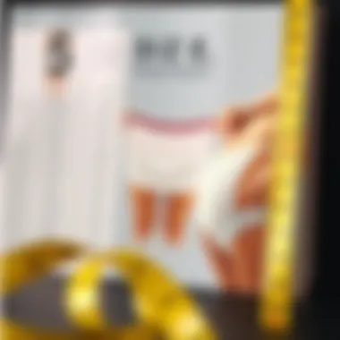 Sizing Standards for Women's Panties A measuring tape next to a size chart for women's panties