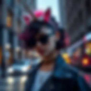 Expressing Individuality with Unicorn Headbands Stylish individual wearing a unicorn headband in an urban setting