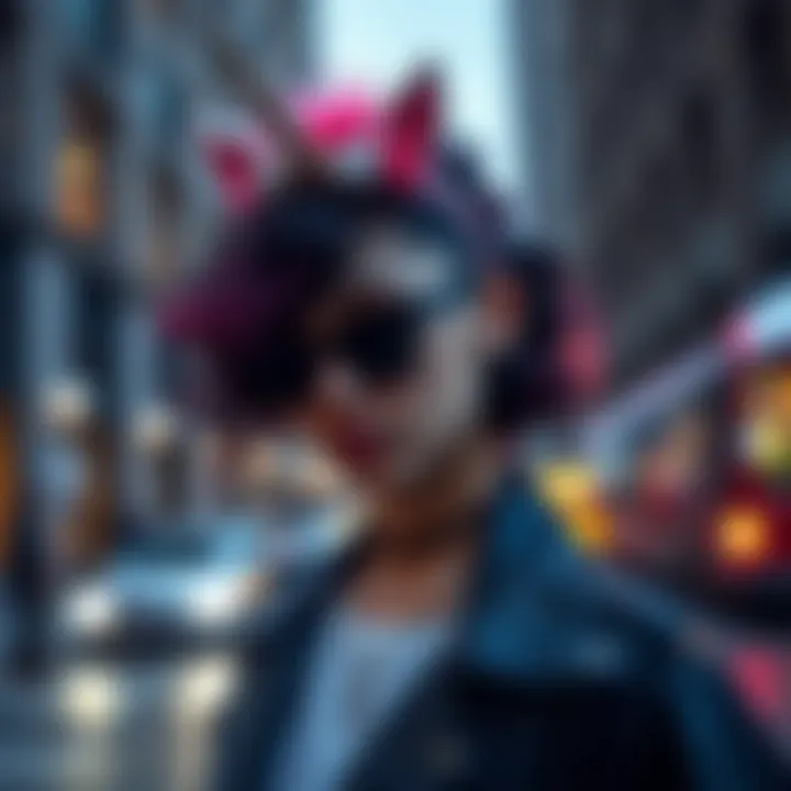 Expressing Individuality with Unicorn Headbands Stylish individual wearing a unicorn headband in an urban setting