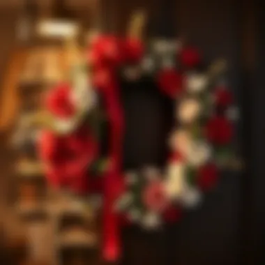 Wreath Enhanced with Floral Accents A beautifully arranged wreath with clip-on floral accents