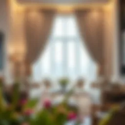 Aesthetic rope tying curtains in a stylish living room