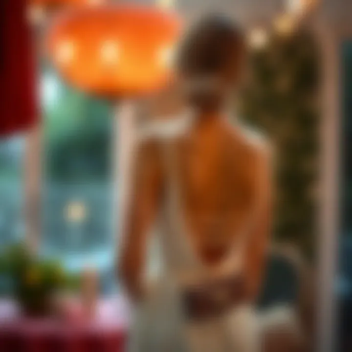 Stylish accessorizing with a v back white dress