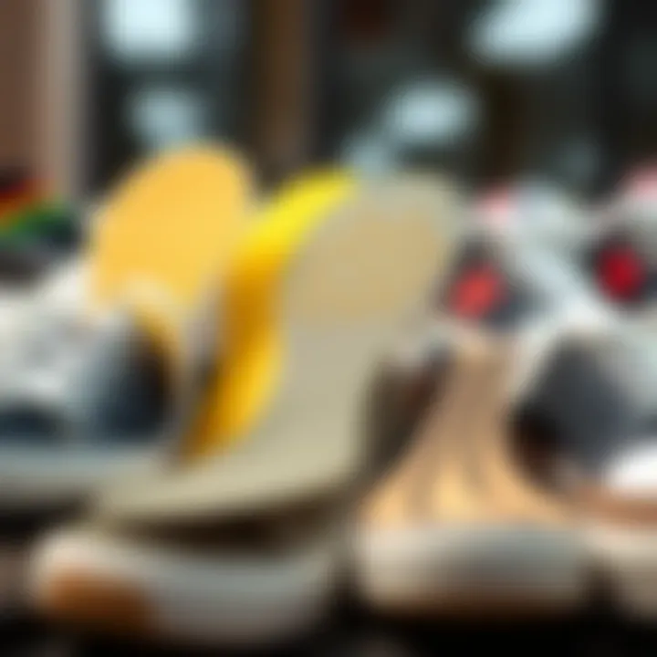 Different types of sneaker inserts displayed together
