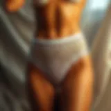 Elegance in Waist Trainer Thongs A stylish waist trainer thong displayed elegantly against a backdrop of soft fabrics.