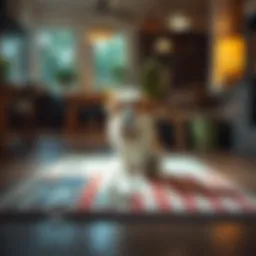 Durable waterproof mat protecting floor from pet spills