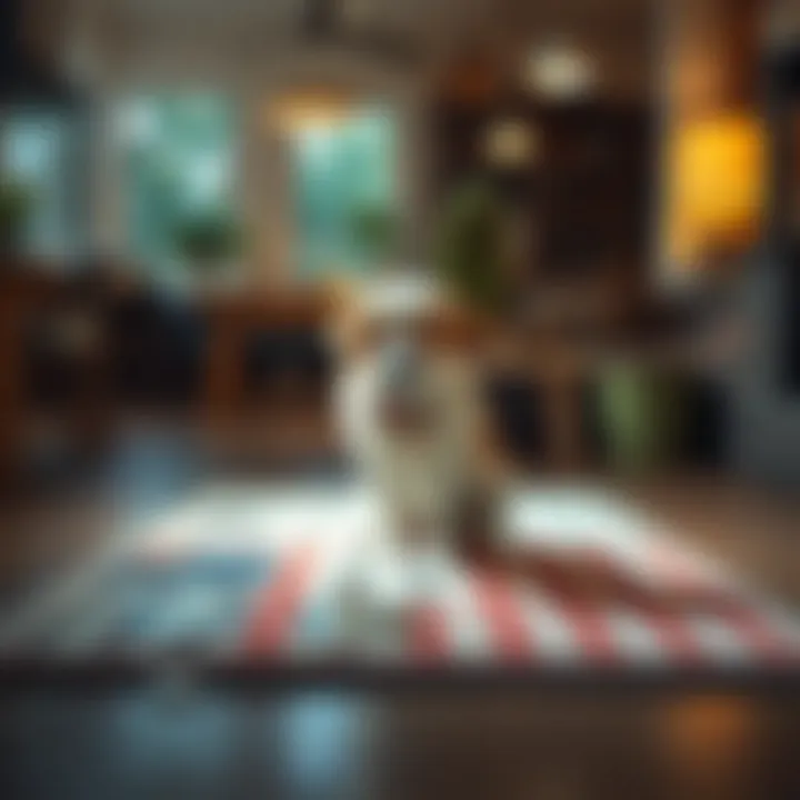 Durable waterproof mat protecting floor from pet spills