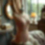 The Elegance of Lace Tights in Fashion Elegant lace tights displayed on a vintage dress form