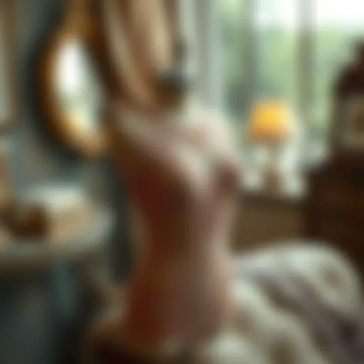 The Elegance of Lace Tights in Fashion Elegant lace tights displayed on a vintage dress form