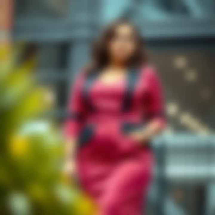 Stylish plus-size dress suitable for a professional setting.