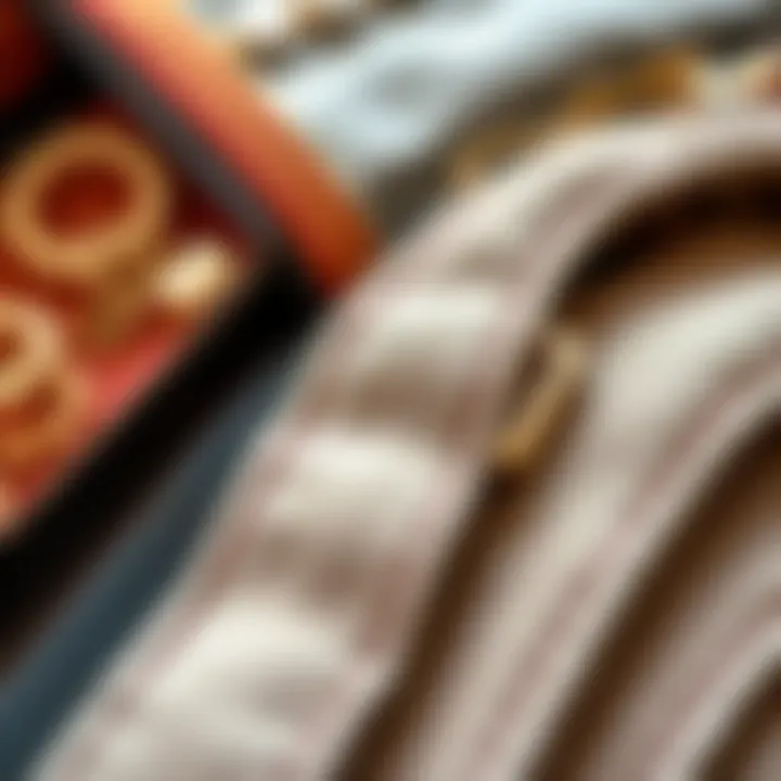 Close-up of high-quality materials used in jewelry organizers